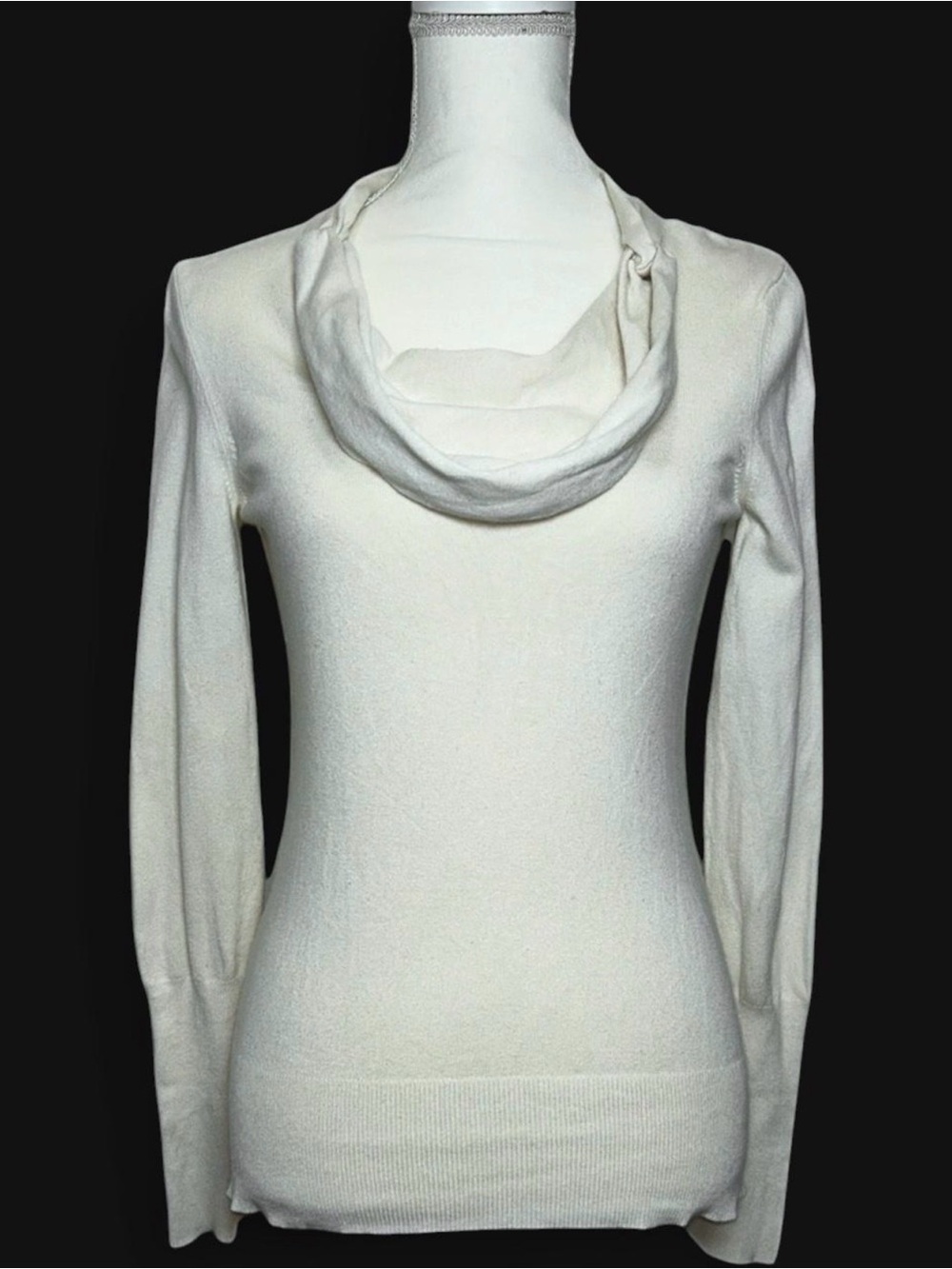 Classiques Entier Cream Silk Blend Cowl Neck Sweater Size XS